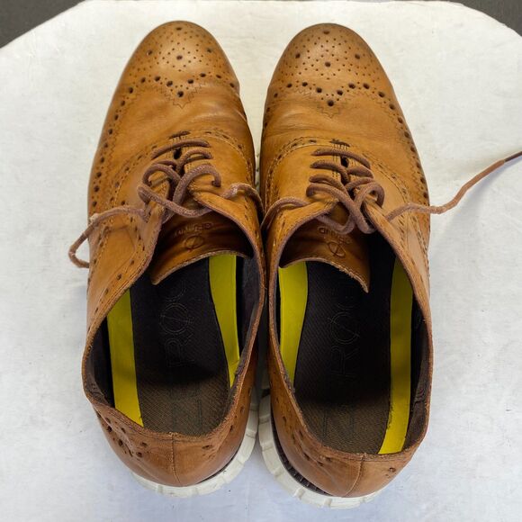 Cole Haan Zerogrand Men’s Size 10.5 M Brown Leather Wingtip Oxford Shoes C14493 - Picture 10 of 16